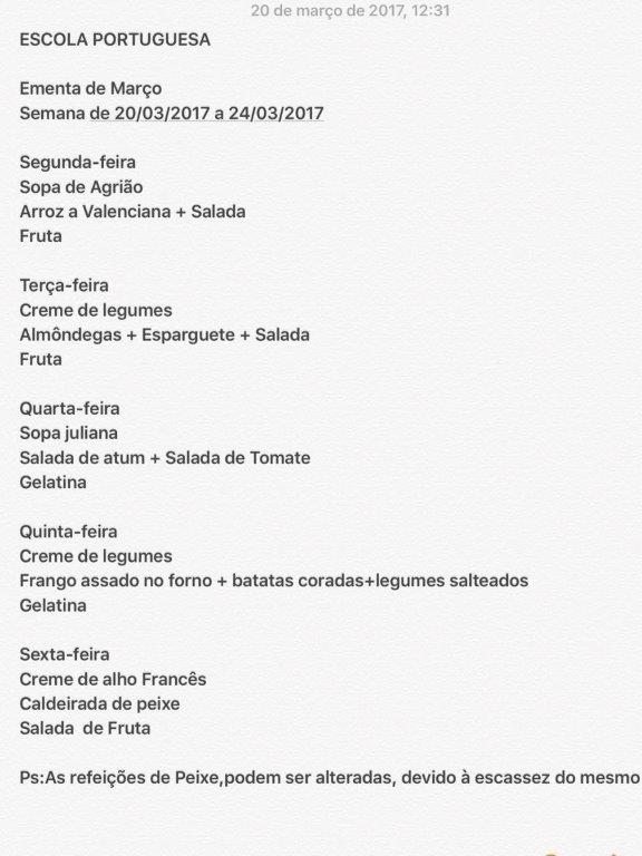 EMENTA DE 20 DE MARÇO A 24 DE MARÇO
